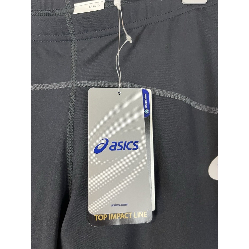 Asics Core Balance Tights Women Large Black Stretch Ankle Zip Vented Run Yoga - Picture 7 of 13